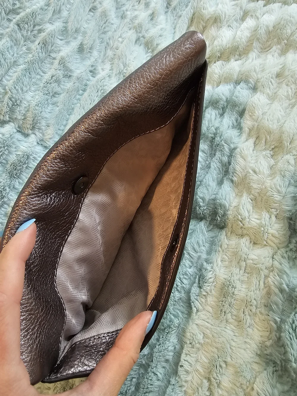 Michael Kors Leather Foldover Clutch